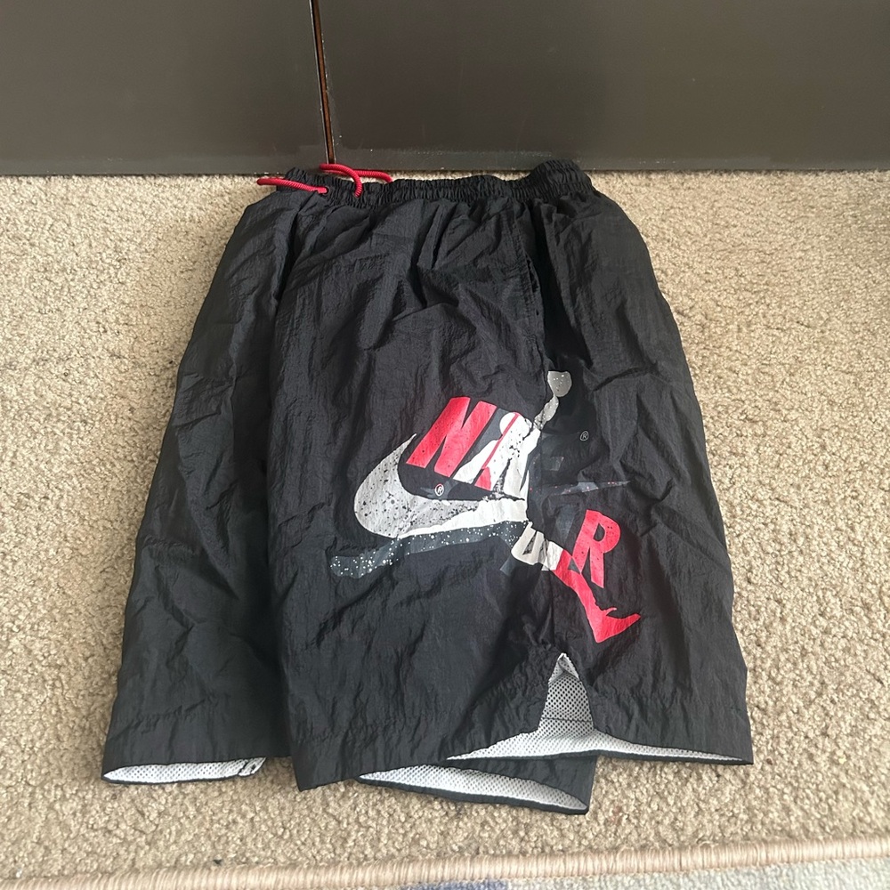 Jordan Black Shorts with Red and White Logo